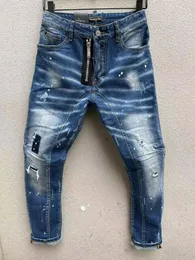 DSQ PHANTOM TURTLE Men's Jeans Classic Fashion Man Jeans Hip Hop Rock Moto Mens Casual Design Ripped Jeans Distressed Skinny Denim Biker Jeans 6936