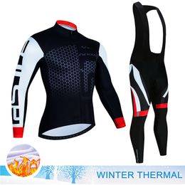 Cycling Jersey Sets Men's Winter Thermal Fleece Cycling Jersey Sets Long Sleeve Bicycle Clothing MTB Bike Wear Road Bicycle Racing Cycling Suit 230313