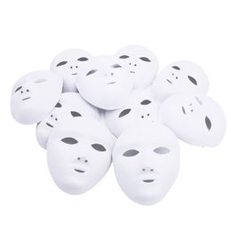 Party Masks Party Men Women 12pcs DIY Full Face White Masks Halloween Costumes Blank Painting Mask Dance Ghost Cosplay Masquerade Party Mask 230313