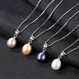 New Mody Color Color Freshwater Pearl S925 Colar de pingente de prata Sexy Charming Women Women Clavicle Chain Chain Collace Jewelry Gift