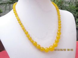 Pendant Necklaces Wholesale Natural Yellow Jade Beads Necklace