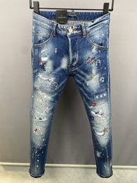 DSQ PHANTOM TURTLE Jeans da uomo Classic Fashion Jeans da uomo Hip Hop Rock Moto Mens Design casual Jeans strappati Distressed Skinny Denim Biker Jeans 6126