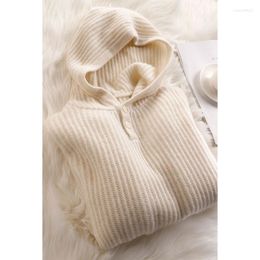 Women's Sweaters Hooded Cashmere Sweater Women Pullover Loose Jacket Spring And Autumn Pure Wool Hoodie Knitted Casual Base With