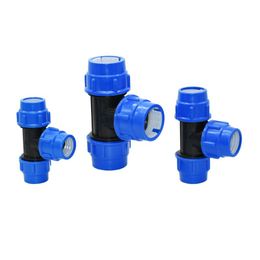 Watering Equipments 40/50/63mm PE Pipe Fittings Tee Quick Connector Three-Way Joint Water Splitter Tap Plastic Adapter