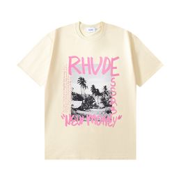 Spring Summer Rhude T Shirt Man T Shirts Women Tees Skateboard oversize Men Short Sleeve T-shirt luxury Brand Mens T-shirts US SIZE S-XXL 43