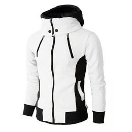 Men's Hoodies Sweatshirts Zipper Men Jackets Autumn Winter Casual Fleece Coats Bomber Jacket Scarf Collar Fashion Hooded Male Outwear Slim Fit Hoody 230311