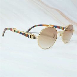 Brand Classic Men White Buffalo Horn Frame Shades Brand Sunglasses Oval Luxury Carter Glasses Round
