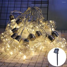 Solar LED Bulb String Globe 10/20 G45 Fairy Light White Warm Colourful Ball Wedding Garland Patio Decor