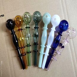 Smoking Pipes Colored multi-wheel glass straight pipe Wholesale Glass Hookah, Glass Water Pipe