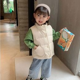 Waistcoat Child Down Cotton Vest Autumn Winter Out Wear Foreign Style Boys Girls Thick Warm Baby All match 230313