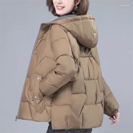 Women's Trench Coats Winter Jacket Women 2023 Short Korean Hooded Down Cotton Coat Female Parkas Thick Warm Cotton-Padded Outwear Feminine