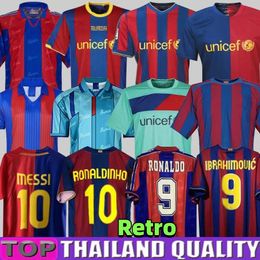 Retro BarcelonaS soccer jersey 96 97 03 04 05 06 07 08 09 10 11 14 15 XAVI RONALDINHO RIVALDO GUARDIOLA PUYOL Iniesta maillot de football t shirt 1899 1999 DAVID VILLA