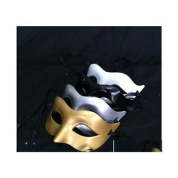 Party Mask Women Fahion Venetian Roman Gladiator Halloween Masks Mardi Gras Masquerade Maskgold Sier White Black Drop Delivery Weddi Dhwqo