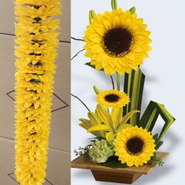 Decorative Flowers Wreaths 25pcs/pack Scented Practical Vivid Lifelike Sunflower Artificial Soap Flowers Gift for Birthday Mothers Day Christmas 230313