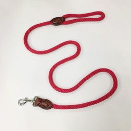 Dog Collars Handmade Nylon Leather Leashes For Medium Large Leads Pet Training Walking Safety Mountain Climbing Rope