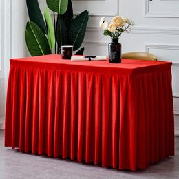 Table Cloth Gold Velvet Tablecloth Rectangular Exhibition Cover Christmas Elegant Skirt For Wedding Nordic Party Desk Decor