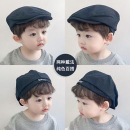 Caps Hats Korean style baby boys fashion letters embroidery peaked cap Kids casual Hats 230313