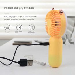 Electric Fans Wholesale Portable Handheld Charging Small New Night Light Cartoon Summer Wind Mini Manufacturer