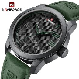 Wristwatches NAVIFORCE Male Wristwatch Military Sports Shockproof Waterproof Leather Watch Men Fashion Casual Clock Relogio Masculino 230311