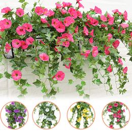 Decorative Flowers Wreaths 65cm Artificial Silk Morning Glory Simulation Petunia Flowers Fake Flower for Home Garden Wedding DIY Table Decor Party Supplies 230313
