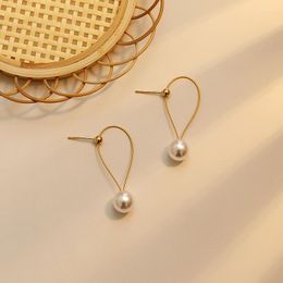 Stud Earrings Fashion Jewerly Pearl Drop Dangle Golden Sweet Jewellery Vintage Statement For Girls Women Gifts