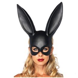 Party Masks 10pcs Black Bunny Rabbit Ear Mask Sexy Women Hen Costume Carnival Birthday Party Masks Decoration Girls Easter Halloween 230313