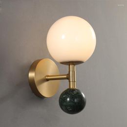 Wandleuchte Nordic Moderne Kupfer Marmor Wandlampen Kreative Wohnzimmer Esszimmer Schlafzimmer Nacht LED Beleuchtung Luxus Dekoration Lampen