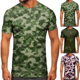 Men's T Shirts Mens Large Tall Men Fashion Spring Summer Casual Short Sleeve O Neck Camouflage Printed Top Fit 2