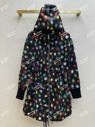 5A men's designer jacket painted polka dot pattern hooded parka jacket wind-proof sun-proof waist waist design casual luxury quality