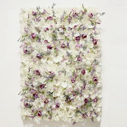 Decorative Flowers Artificial Plant Lawn Grass Home Decoration Wall Panel Garden Outdoor Interior White Plastic Flower DIY
