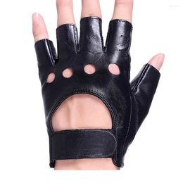 Cycling Gloves Men And Women Deerskin Wrist Half Finger Driving Glove Solid Unisex Adult Fingerless Mittens Real Genuine Leather