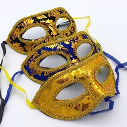 Party Masks 24pcs Unisex Venetian Masquerade Jazz Masks Vintage Flower Women Man Costume Halloween Mardi Gras Carnival Party Acccessory 230313