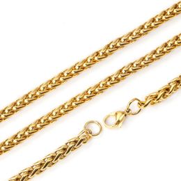 Chains Necklaces For Women Men Stainless Steel Gold Colour Width 5mm 7mm Collars Bijoux Female Wedding Jewellery AccessoriesChains