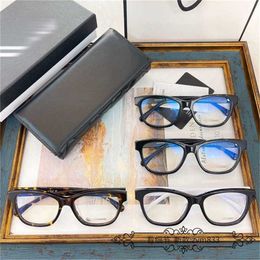 Brand Sunglasses new Xiaoxiang plain same thin face box glasses frame ins letter leg can be matched with short-sighted woman ch3443