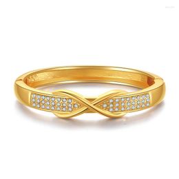 Bangle 2023 Trendy European Classic Europe Famous Luxury Jewelry Bracelets For Women Geometric Crystal Bangles