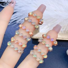 Wedding Rings Natural Opal Ring 925 Silver Ladies Ring Colorful Opal Luxury Elegant Beauty and Beauty 230313