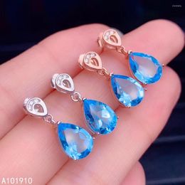 Dangle Earrings KJJEAXCMY Boutique Jewellery 925 Sterling Silver Inlaid Natural Blue Topaz Female Models Luxury Support Detection Trendy