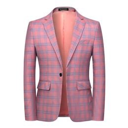 Mens Suits Blazers Fashion Spring and Autumn Casual Men plaid Blazer Cotton Slim England Suit Blaser Masculino Male Jacket Blazer S6XL 230313