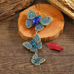 Rhinestone Butterfly Brooches For Women Vintage Butterfly Insects Party Casual Brooch Lapel Pins Jewellery Gifts