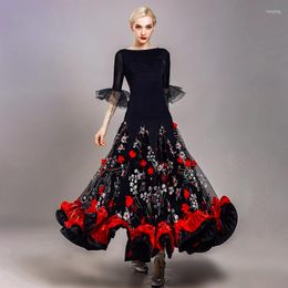 Stage Wear Big Swingstandard Skirt Women Ballroom Dance Skirts Clothes Flamenco Spanish Costume Waltz