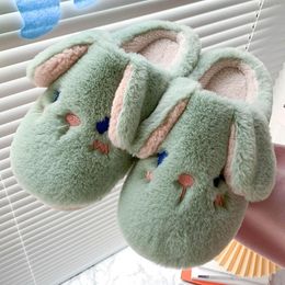 Slippers Ladies Couple Models Cotton Drag Autumn And Winter Home Cute Animal Warm H
