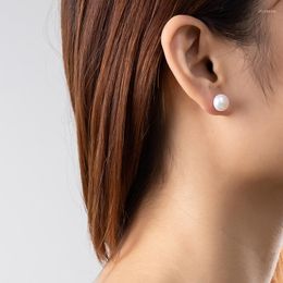 Stud Earrings Jaeeyin 2023 9mm White Natural Freshwater Pearl For Women 1 Pair Baroque Elegant Jewelry Arrival Gift Girls