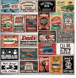 Dad's Garage Tin Sign My Tool My Rules Metal Sign Shabby Chic Wall Bar Home Art Motor Home Garage Decor Gas Poster Man Cave Decor Personalised Art Decor Size 30X20CM w01
