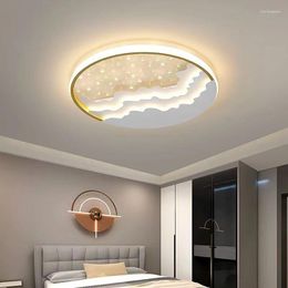 Ceiling Lights Bedroom Lamp Creative Round Mountains Star Light For Living Room Kids Children's 3 Colours Adjusted Home Luminaire