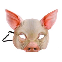 Party Masks Halloween Mask Masquerade Party Cosplay Performance Props Half Face Pig Shape Animal Mask Mask Halloween Scary Mask 230313