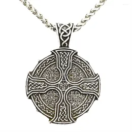 Chains Nostalgia Knots Irish Cross Amulet Religious Pendant Triskele Triquetra Symbol Womens Goth Necklace