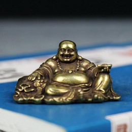 Decorative Figurines Objects & Pure Copper Buddha Statue Tea Tray Ornaments Pet Ancient Brass Cloth Bag Besktop Home Decorations