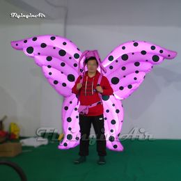 Amazing Parade Costume Walking Inflatable Butterfly Wings Blow Up Dancer Suit With LED Light For Catwalk Stage Show