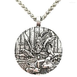 Chains Nostalgia Odin Raven And Wolf Pendant Goth Viking Necklace Wicca Talisman Amulet Punk Mens Jewellery