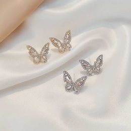 Dangle Chandelier Butterfly Earrings 2021 New Trendy Korean Temperament Net Red 925 Silver Needle Retro Port Style Super Fairy Earrings G230313